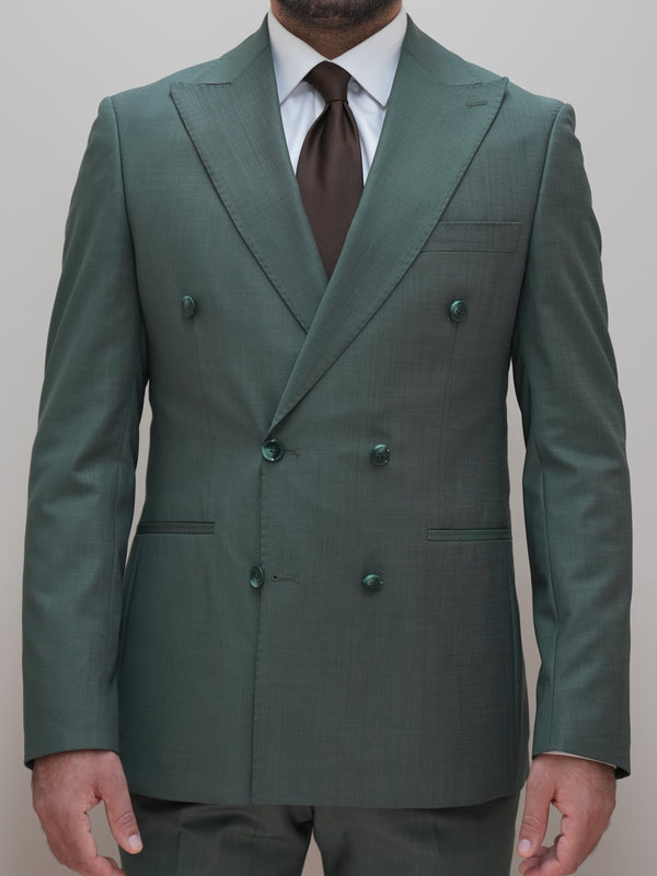 Doppelreiher Anzug in Grün