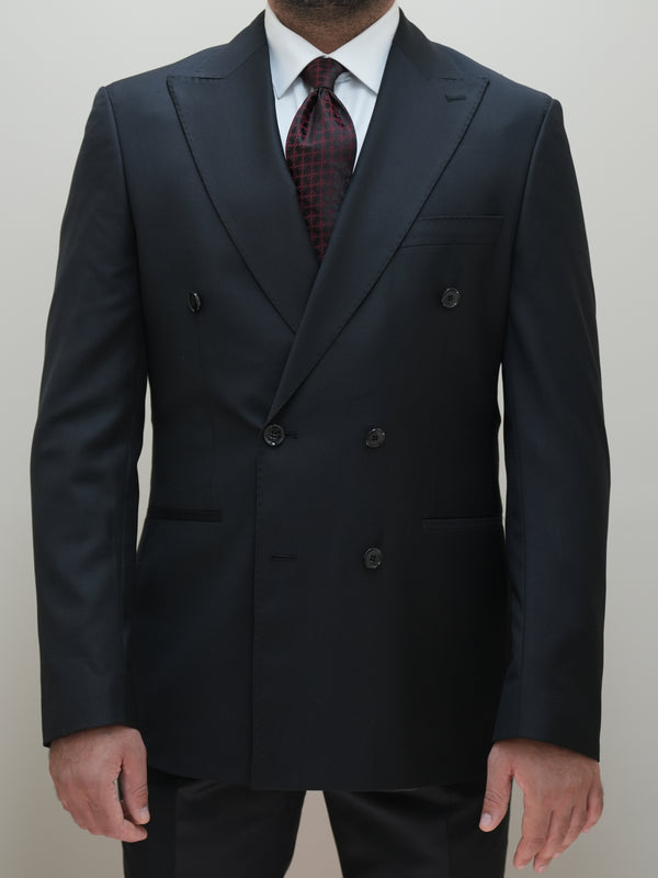 Doppelreiher Anzug in Schwarz